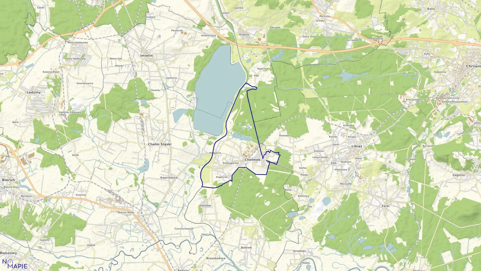 Mapa obrębu Chełmek w gminie Chełmek