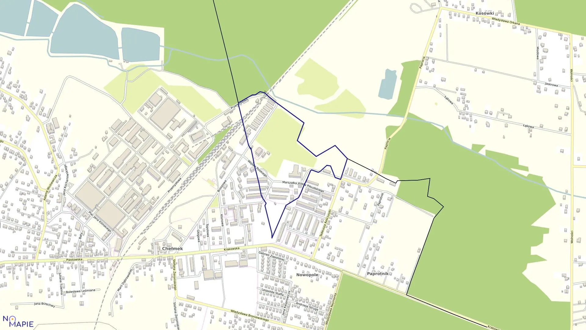 Mapa obrębu Libiąż W w gminie Chełmek